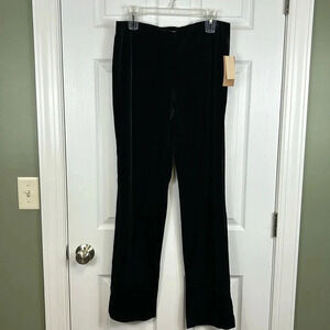 Coldwater creek holly black velvet straight leg pants sz 14